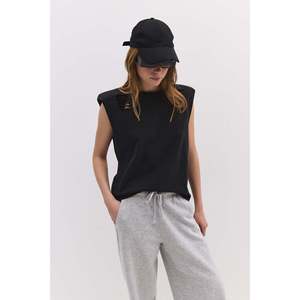 T-shirt sans manches décontracté avec détails déchirés, 100% coton - Product Image 1