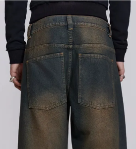 กางเกงยีนส์เดนิมทรงหลวมเอวสูงสไตล์วินเทจขาดๆ สำหรับผู้ชาย ออกแบบโดยดีไซเนอร์ - Product Image 3