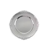 Assiette de Présentation Jetable Écologique en Aluminium, Plaqué Nickel, Design Classique Personnalisé, Élégante pour la Maison et les Mariages – Meilleures Ventes