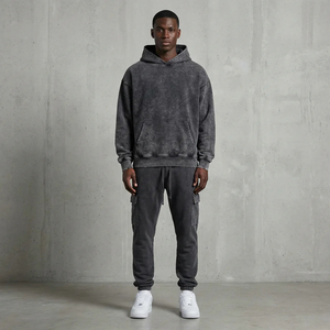 Luxury Acid <b>Wash</b> Oversize Pullover Hoodie 100% Cotton Retro Faded High Street Fashion Loose Fit Heavyweight Unisex Sweatshirt - Product Image 1