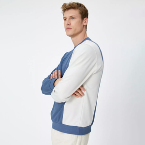 Men's Color <b>Block</b> Solid Digital Printing Drop-Shoulder Crewneck Color <b>Block</b> Long Sleeve Pullover Casual Sweatshirt For Winter - Product Image 3