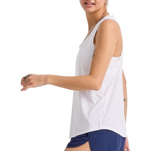 2024 logotipo personalizado mujeres XS gimnasio camisetas sin mangas transpirable ligero Spandex tejido de punto verano Casual Color sólido Uso de entrenamiento - Product Image 2