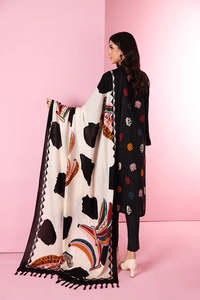 Robe décontractée légère en lin de qualité fine non cousue pour femmes hiver Shalwar Kameez avec tenue de soirée Dupatta - Product Image 3