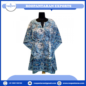 New Arrival Indian Manufacturer <b>Kaftan</b> Free Size 100% Cotton Hand Block Printed Beautiful Beach <b>Kaftans</b> for Sale at Best Price - Product Image 4