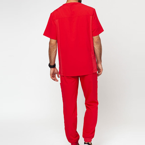 Comfortable Medical Uniform <b>Set</b> With Top And Pants Unisex Medical Uniform With V Neck And Pockets - Product Image 2