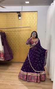 Latest Designer Navratri Lehenga Choli with Heavy Sequins and Digital Print Faux <b>Fur</b> Material Party Wear for Winter and Summer - Product Image 2