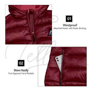 Nouveauté Gilet matelassé décontracté à capuche coupe-vent écologique pour femmes avec poches zippées Veste sans manches matelassée - Product Image 5