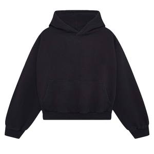 Boxy Fit Pullover Hoodies Sweatshirts Drop Shoulder Custom Design Streetwear Plain Cropped Cotton Hoodies Unisex - Product Image 4