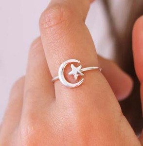 Belle recherche mousse Agate hexagone pierres précieuses Double boucle anneau 925 argent plaqué or lunette ensemble bague à facettes pour un usage quotidien bijoux - Product Image 3