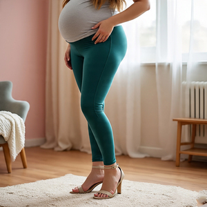 Legging de maternité de grande taille pour femmes Leggings de compression à taille élastique Legging de maternité pour femmes - Product Image 1