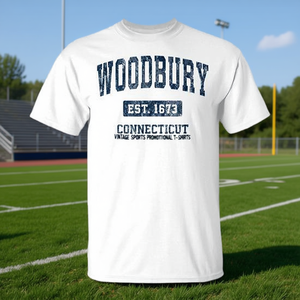 T-shirt promozionale sportiva vintage Woodbury Connecticut CT - Product Image 3
