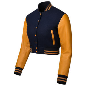 Casual Comfortable <b>Women's</b> Cropped Letterman <b>Jackets</b> for Men High Quality Wool With Leather <b>Sleeves</b> Best Design for Winter - Product Image 6