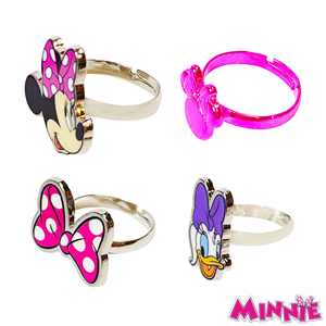 Bague Minnie ajustable 4 pièces en gros pour filles, adorables bagues en métal pour tout-petits, cadeaux d'anniversaire Minnie parfaits pour enfants de 4 ans - Product Image 1