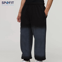 Pantalon de survêtement vintage délavé style streetwear pour homme, coupe régulière, grande taille, en Cordura personnalisé, jambe large, doublure polaire, cordon de serrage