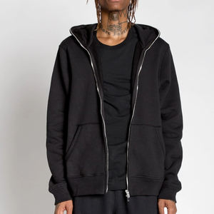 Sudadera con capucha personalizada con cremallera completa para hombre 100% algodón de alta calidad French Terry Blank Drop Shoulder puff sudaderas con capucha estampadas para hombre - Product Image 4