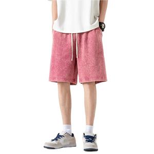 Pantalones Cortos de Verano para Hombre con Lavado Ácido, Estilo Urbano para Entrenamientos Casuales en el Gimnasio, Transpirables, con Patrón Sólido, en Oferta 2026 - Product Image 4