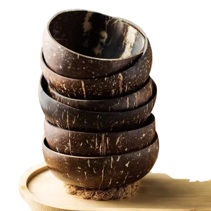 Tazón de cáscara de coco ecológico, vajilla natural hecha a mano para ensaladas y batidos - Product Image 2