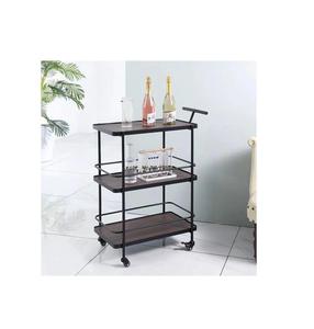 Chariot de service de luxe en métal à 3 niveaux avec plateaux en métal pour un service de boissons sophistiqué et un style intérieur moderne - Product Image 1