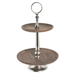 Support à gâteau décoratif moderne fait à la main, matériau en bois de la plus haute qualité, ROSHAN HANDICRAFTS, service de présentation de bonbons pour mariage et fête - Product Image 1