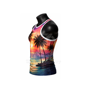 Camiseta sin mangas de sublimación para hombre, tejida, transpirable, de ajuste holgado, para gimnasio y fitness, de alta calidad, ¡la más vendida! - Product Image 6