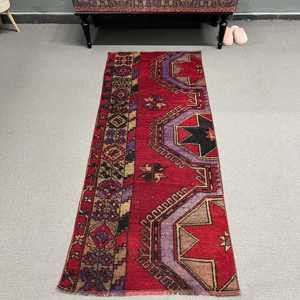 Tapis turc, tapis d'appoint 2,6x6,1 pieds, tapis à motifs de plantes et d'arbres rouges - Product Image 1