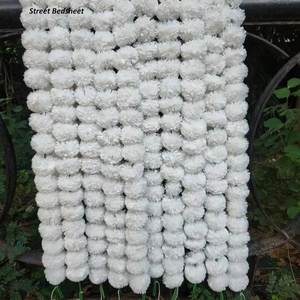 Guirnalda de caléndula blanca, colgante decorativo, guirnalda de fondo, cadena decorativa, Nikha pardha, guirnalda de flores - Product Image 1