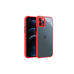 Coque en silicone antichoc de la série Netzy SAFA Kaff pour iPhone 12 Pro - Ajustement fin - Couverture rouge - Product Image 1