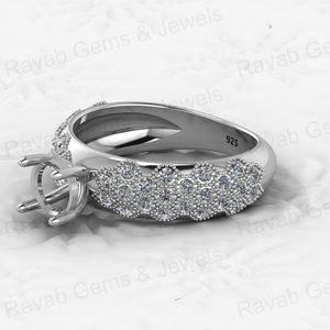 Anillo de Compromiso de Plata de Ley 925 con Halo Navideño, Engaste de Puntas, Componente de Joyería con Resina y Cenizas Genuinas - Product Image 5