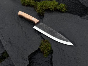 Couteau de chef professionnel à manche en bois de frêne de haute qualité avec lame en acier au carbone pour le camping en cuisine avec une couverture en cuir - Product Image 6