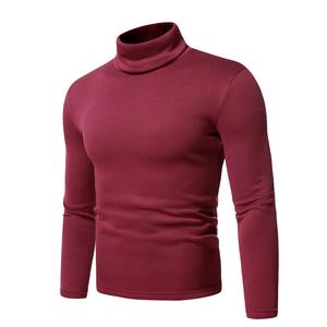 T-shirt à manches longues à col montant chaud en polaire pour homme, décontracté, pour l'automne et l'hiver, grande taille, tissu en élasthanne - Product Image 4