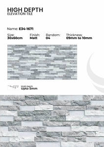 Azulejos de Porcelana para Paredes Exteriores de 300x600 mm, Fachada Exterior - Product Image 5