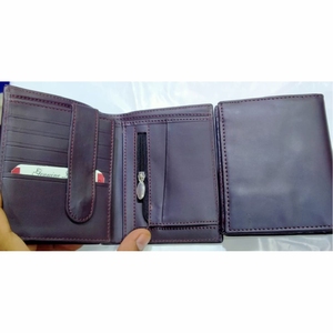Portefeuille en cuir véritable de haute qualité, élégant, fin, à double rabat, porte-cartes pour hommes - Product Image 6