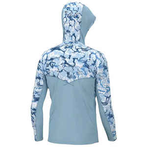 Sudadera con capucha de pesca de fibra de bambú con patrón en blanco deportivo ligero Upf 50 + Uv Soft Quick Dry Performance Sudadera CON CAPUCHA DE PESCA OEM con servicio - Product Image 2