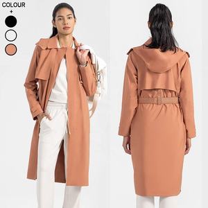 Vêtements de sport pour femmes, veste coupe-vent longue amovible - Tenues de sport imperméables et coupe-vent pour femmes - Product Image 1