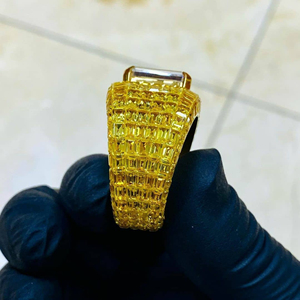 Anillo de dedo de Plata de Ley 925 de alta calidad para hombre, oro de 14K personalizado VVS Moissanite Pop Hip Hop estilo joyería fina para regalo - Product Image 5