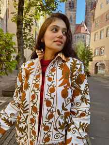 Chaqueta Boho Chic para Mujer, Tejida en Algodón, Bordado Suzani, Ecológica, Transpirable, Otoño 2025 - Product Image 3