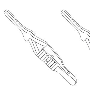 Abrazadera Bulldog Blalock de 60mm, mordaza curva, Lisa de 17mm, orificio para MANGO, abrazadera de oclusión vascular atraumática, acero inoxidable quirúrgico - Product Image 1