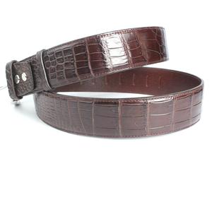 Cinturón de cuero de vaca con estampado de cocodrilo marrón Vintage para hombre genuino 100% informal/Formal con hebilla de aleación cuadrada y patrón sólido - Product Image 3