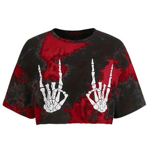 เสื้อครอปท็อปพิมพ์ลายมืออาชีพคุณภาพสูงสำหรับผู้หญิง ผ้าฝ้ายระบายอากาศ เสื้อครอปท็อปผู้หญิง - Product Image 1