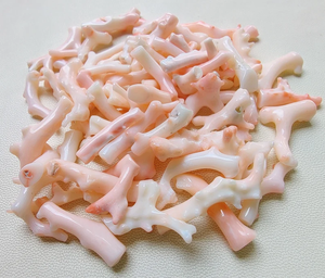 304 Cts Lot Japanese Coral Stick, 14 piezas, White Coral Pulido Pink Stick , Japanese Coral Loose Gemstone - Product Image 1
