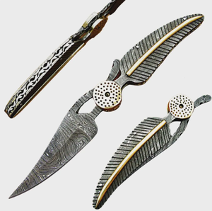 Couteau pliant à pointe tombante en acier Damas de qualité supérieure, personnalisé en gros, service OEM ODM, PRESTIGE BLADES, pour l'extérieur, garantie 1 an - Product Image 1