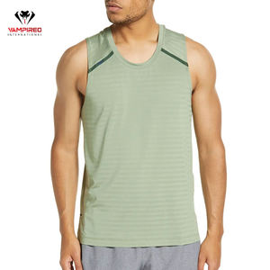 Vêtements de sport pour hommes Débardeurs et gilets de fitness respirants haute élasticité polyester/coton séchage rapide écologique - Product Image 1