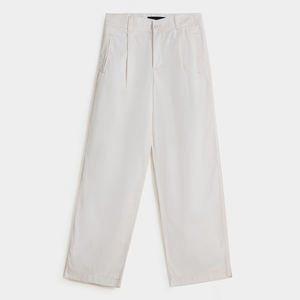 Pantalones de pijama de algodón 100% para mujer al por mayor, pantalones de Casa rectos holgados informales altos elásticos, pantalones a la venta - Product Image 4