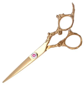 IMANS Ciseaux de coiffeur à manche dragon gauche revêtus de plasma doré avec lame tranchante en acier inoxydable pour les salons de beauté - Product Image 3