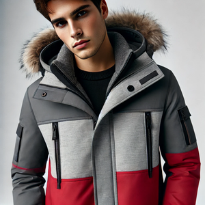 Parka d'hiver détachable de haute qualité pour hommes, manteau matelassé en duvet avec longue longueur et décoration en fourrure, veste à capuche - Product Image 5