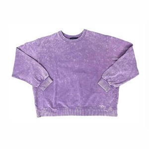 Heavyweight เสื้อกันหนาวผู้ชายวินเทจซักกรด, เสื้อสเวตเชิ้ตผ้าฝ้าย100% 300gsm ซักกรดไซส์ใหญ่พิเศษแบบเรียบง่าย - Product Image 1