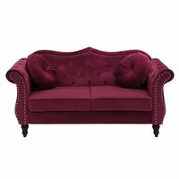 Venta al por mayor de sofá de dos plazas Chesterfield con tapicería de terciopelo de diseño clásico para el hogar o el hotel