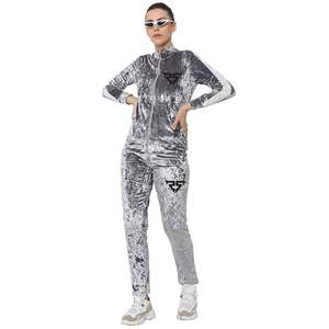 Fashion Adjustable Zipper Custom Long Sleeve Women's Suits Jogger <b>Tracksuits</b> <b>velvet</b> Hoodie and trousers Sets - Product Image 1