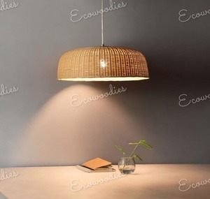 Écologique Artisan Bambou Osier Lumières Lustres Suspendus Rotin Abat-Jour pour Salon Canne Intérieur Extérieur Lumière - Product Image 4