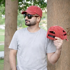 Casquette de baseball de luxe en coton, effet vieilli, pour usage quotidien et extérieur, protection solaire, personnalisable avec logo, vente en gros disponible - Product Image 1